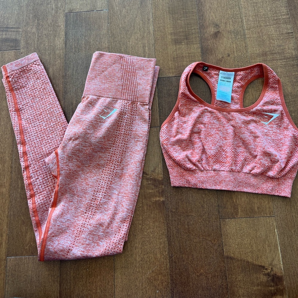 *MATCHING SET* Gymshark orange heathered legging and sports bra set